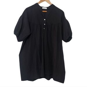 Oak + Fort Black Puff Sleeve Dress